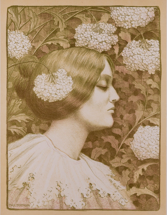 Woman with Flowers (possibly Sarah Bernhardt)