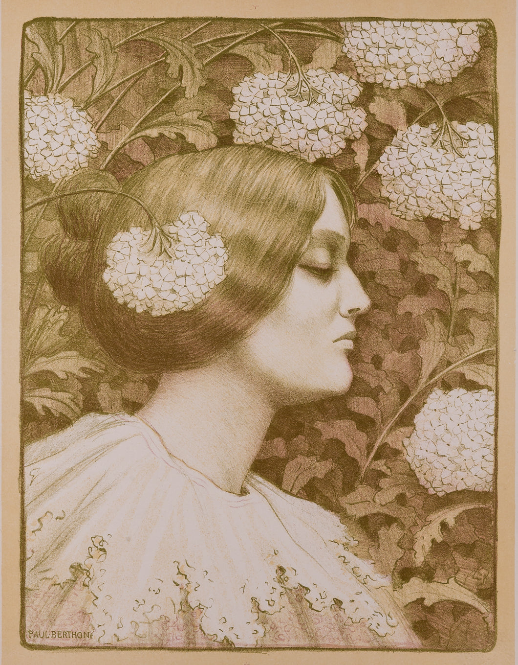 Woman with Flowers (possibly Sarah Bernhardt)