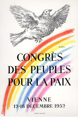 ピカソ 色紙 Pour le mouvement de la paix 1953 Picasso - Paix D'esarment - Peace lithograph | Pablo Picasso | The